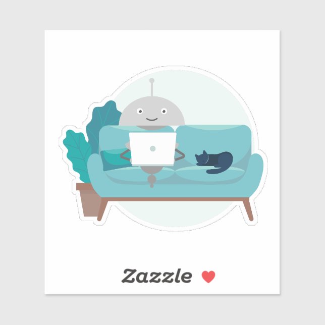 Pegatina Mia con gato (Hoja)