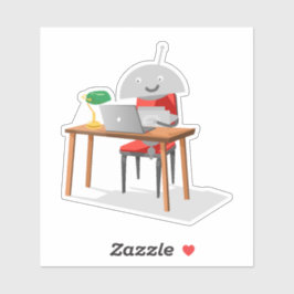 Pegatina Mia en un escritorio