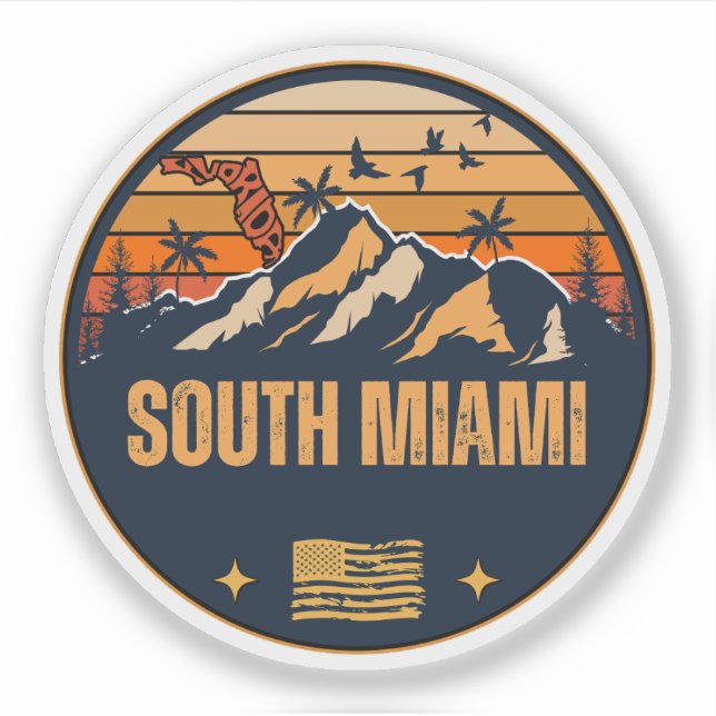 Pegatina Miami del Sur, Florida (Anverso)