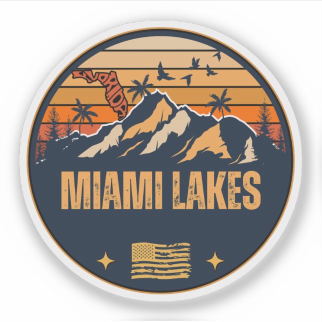 Pegatina Miami Lakes, Florida  (Anverso)