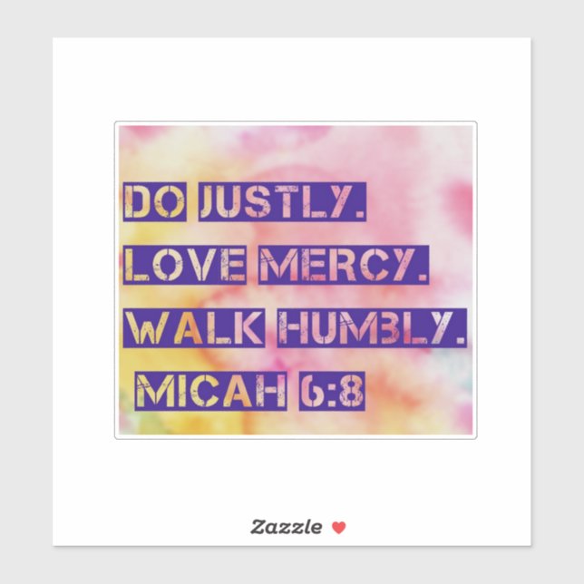 Pegatina Micah 6:8 (Hoja)
