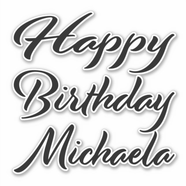 Pegatina Michaela Name Vorname black Sticker Geburtstag (Anverso)
