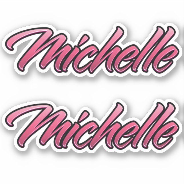 Pegatina Michelle faded pink Aufkleber Sticker Stickerset (Anverso)