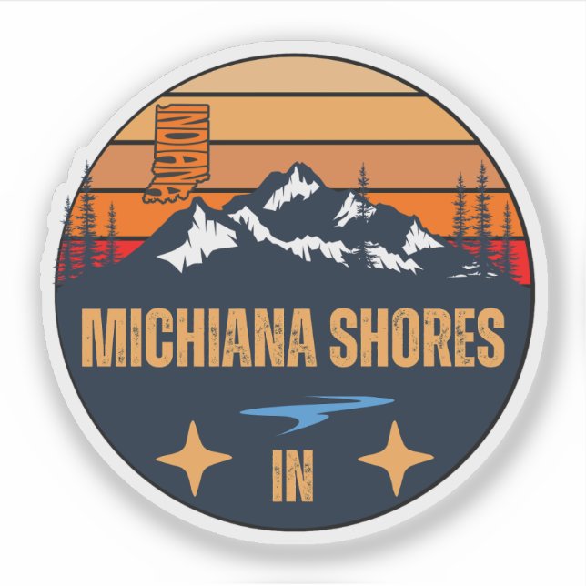 Pegatina Michiana Shores, Indiana (Anverso)