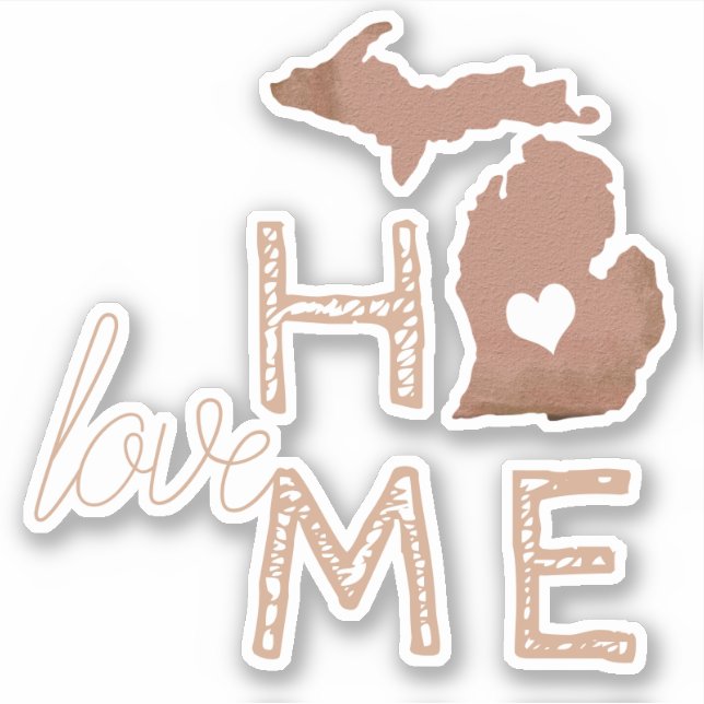 Pegatina Michigan Copper Silhouette State (Anverso)