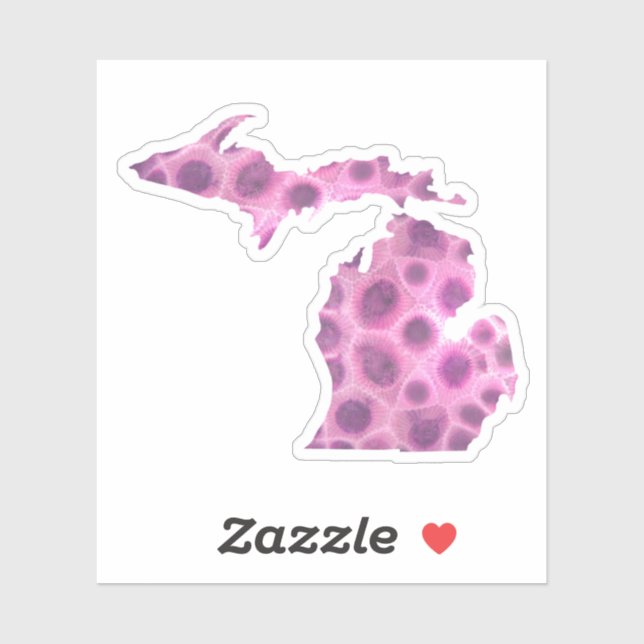 Pegatina Michigan Petoskey stone | Estado del Gran Lago (Hoja)