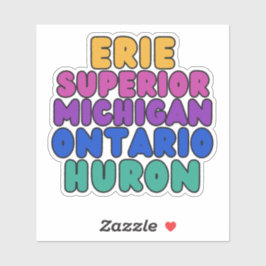 Pegatina Michigan Rainbow Bubble Text Great Lakes Sticker