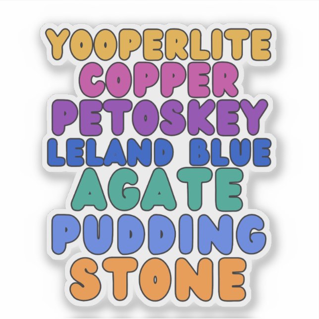 Pegatina Michigan Rockhound Custom-Cut Vinyl Sticker  (Anverso)