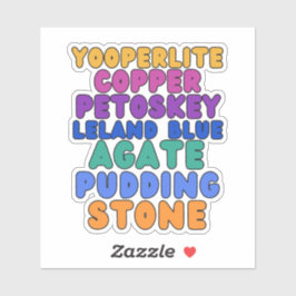 Pegatina Michigan Rockhound Custom-Cut Vinyl Sticker 