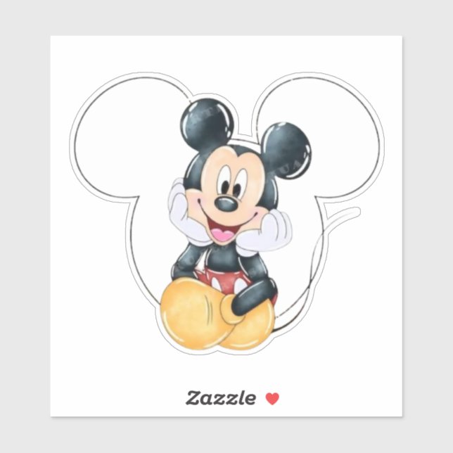 Pegatina Mickey Mouse Lunares Rojo Baby Shower (Hoja)
