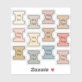 Pegatina Micro Monthly Index Tab Pastel Bujo Planner Labels