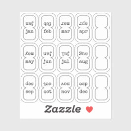 Pegatina Micro Monthly Index Tabs Journal Divider Foldable