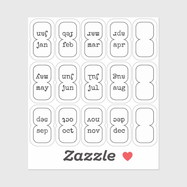 Pegatina Micro Monthly Index Tabs Journal Divider Foldable (Hoja)