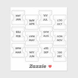 Pegatina Micro Months Index Tab Bujo Divider Labels Planner