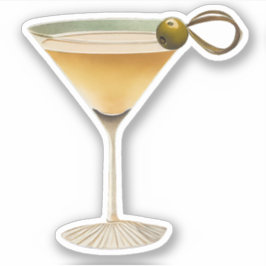 Pegatina Mid Century Moderno Martini One Olive