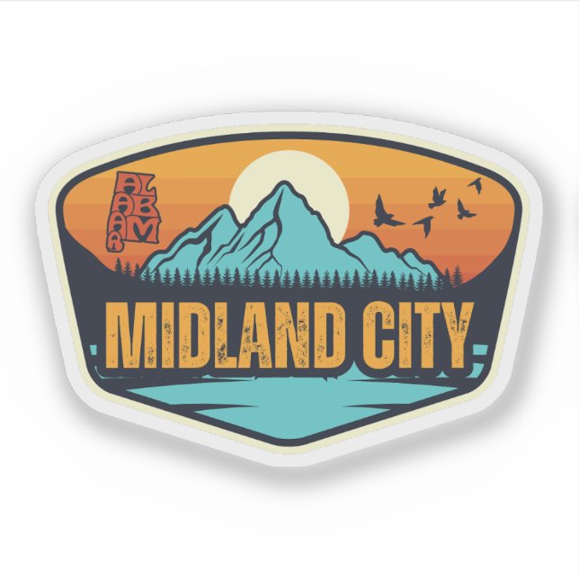 Pegatina Midland City, Alabama (Anverso)