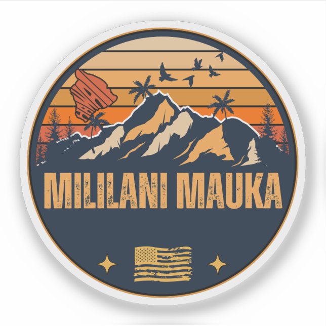 Pegatina Mililani Mauka, Hawái (Anverso)