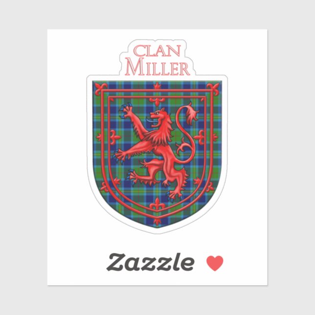 Pegatina Miller Tartan Scottish Plaid Lion Rampant (Hoja)