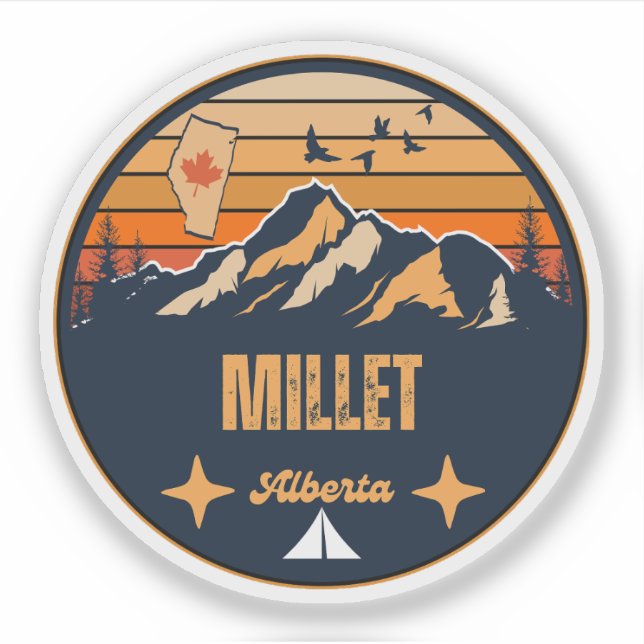 Pegatina Millet, Alberta (Anverso)