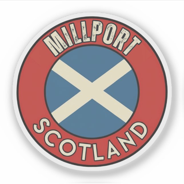 Pegatina Millport, Escocia (Anverso)