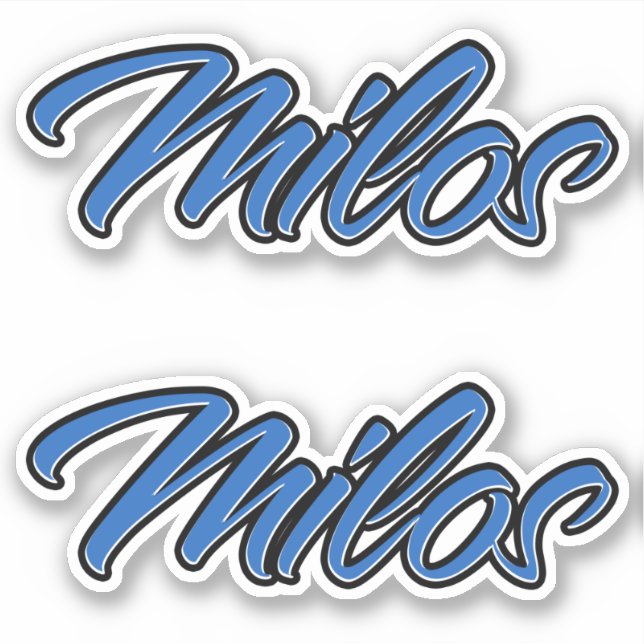 Pegatina Milos Name blue Aufkleber Sticker Stickerset (Anverso)