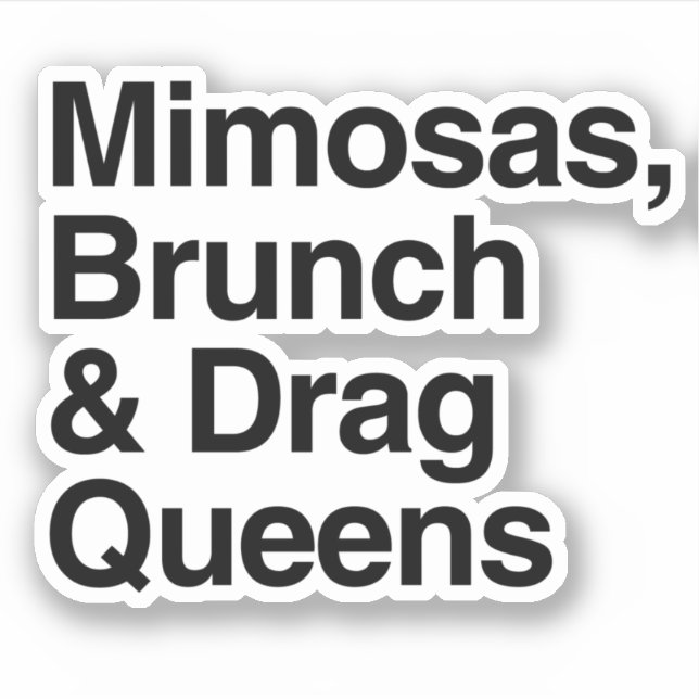 Pegatina Mimosas Brunch y Drag Queens (Anverso)