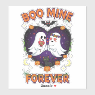 Pegatina Mina Mía para Siempre - Fantasmas y Gato Lindos de