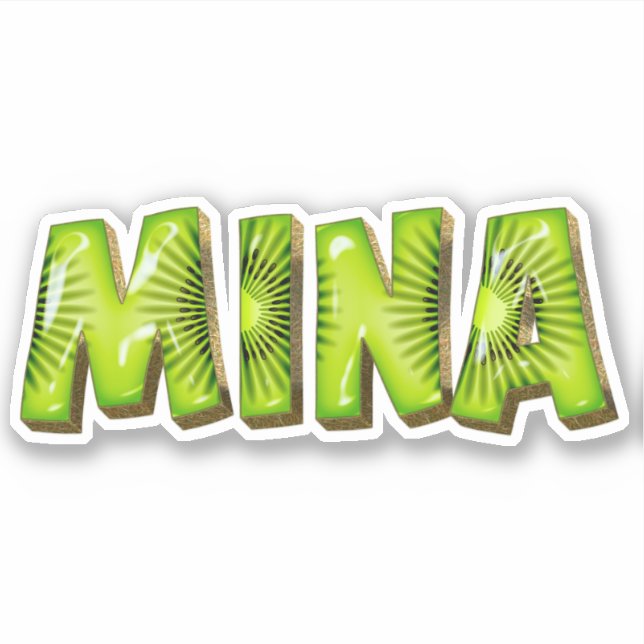 Pegatina Mina Name Kiwi Design Aufkleber Sticker (Anverso)