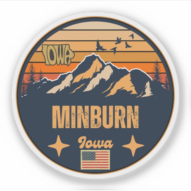 Pegatina Minburn, Iowa (Anverso)