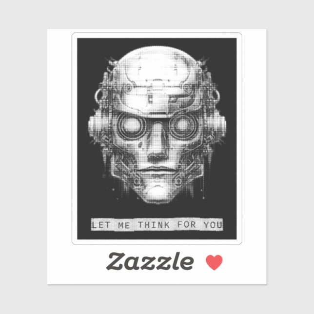 Pegatina Mind Control Cyberpunk Robot (Hoja)