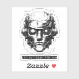 Pegatina Mind Control Cyberpunk Robot Black Print
