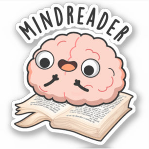 Pegatina Mind Reader Funny Brain Pun