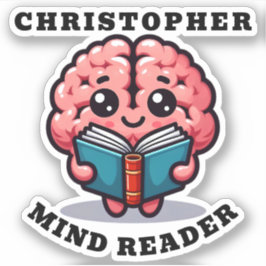 Pegatina Mind Reader Funny Pun con el nombre