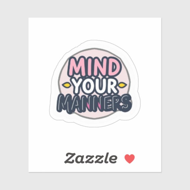 Pegatina Mind Your Manners Aesthetic Minimalist (Hoja)
