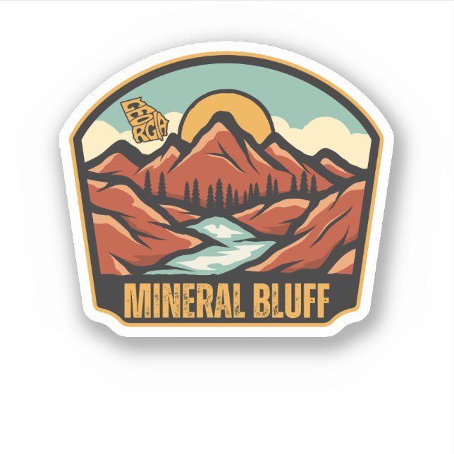 Pegatina Mineral Bluff, Georgia (Anverso)