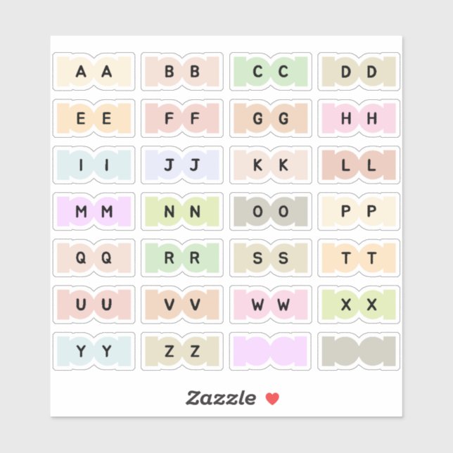 Pegatina Mini Alphabet Index Tab Page Divider Tab Folding (Hoja)