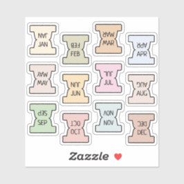 Pegatina Mini Monthly Index Tab Pastel Bujo Planner Folded