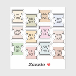 Pegatina Mini Monthly Index Tab Pastel Bujo Planner Folded