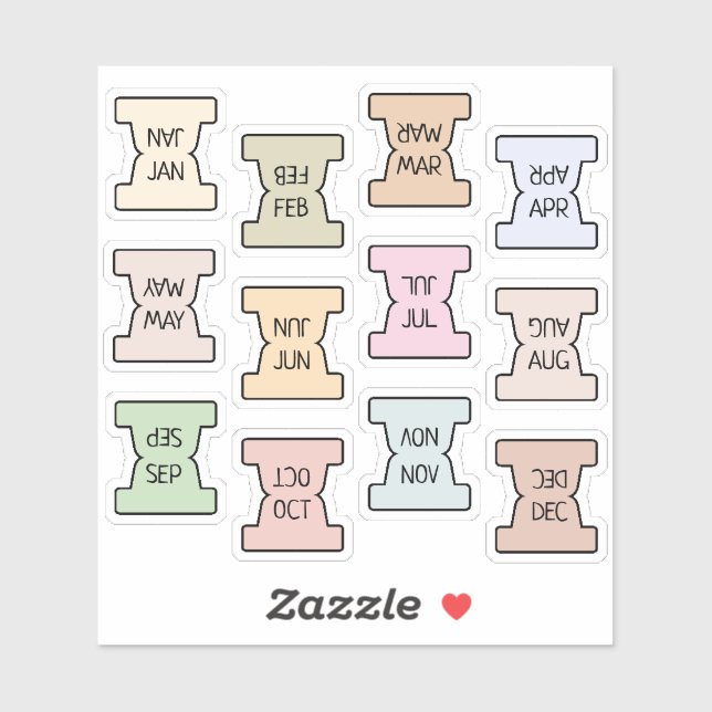 Pegatina Mini Monthly Index Tab Pastel Bujo Planner Folded  (Hoja)