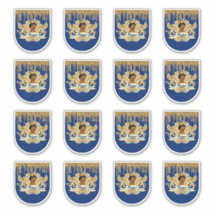 Pegatina Mini Sanitizador de oro y azul del Príncipe Real d