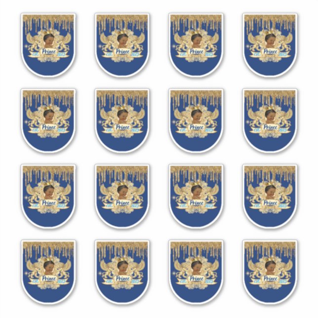 Pegatina Mini Sanitizador de oro y azul del Príncipe Real d (Anverso)
