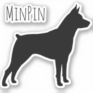 Pegatina Miniatura Pinscher MinPin Silhouette Vinyl Pegatin
