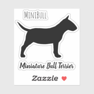 Pegatina Minibull Terrier MiniBull Dog Silhouette