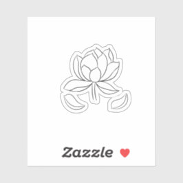 Pegatina Minimal Lotus Line Art – Zen Floral Illustration