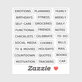 Pegatina Minimal Text Planner Tab Label Binder Divider Tab