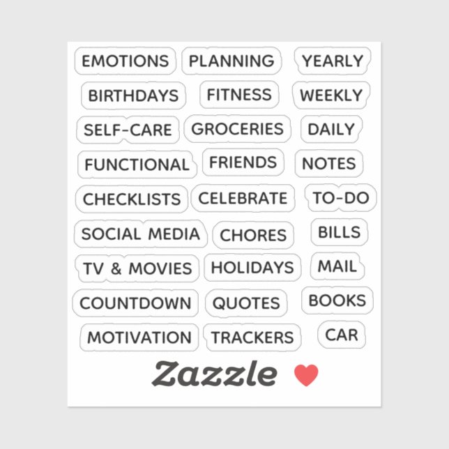 Pegatina Minimal Text Planner Tab Label Binder Divider Tab (Hoja)