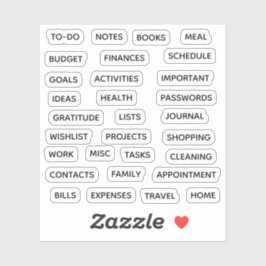 Pegatina Minimal Text Planner Tab Label Binder Divider Tab