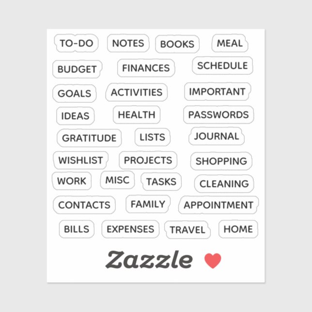 Pegatina Minimal Text Planner Tab Label Binder Divider Tab  (Hoja)