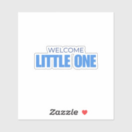 Pegatina Minimal Welcome Little One Baby Boy Shower Sticker