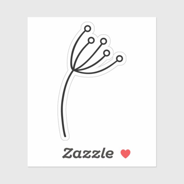 Pegatina Minimalist Black Line Art (Hoja)